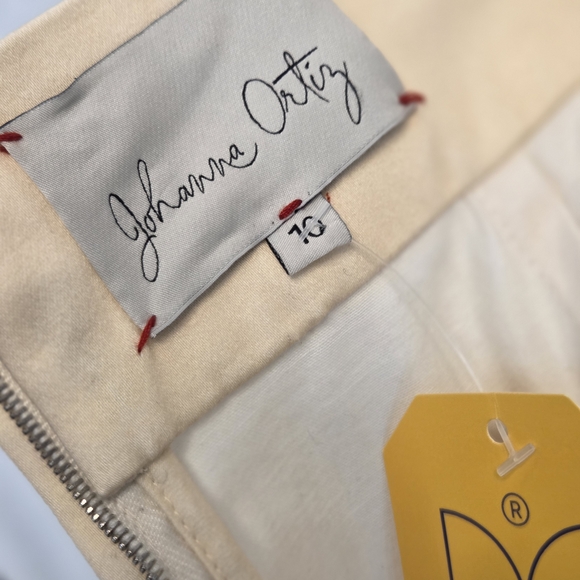 Johanna Ortiz Cream Floral Embroidered Botanical Maxi Skirt Art-inspired Luxury - Picture 14 of 17